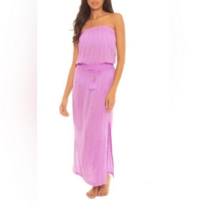 Soluna Swim Lilac Tube Top Long Cover‎ Up Dress Size Medium